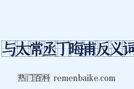 与太常丞丁晦甫反义词是什么意思的图片